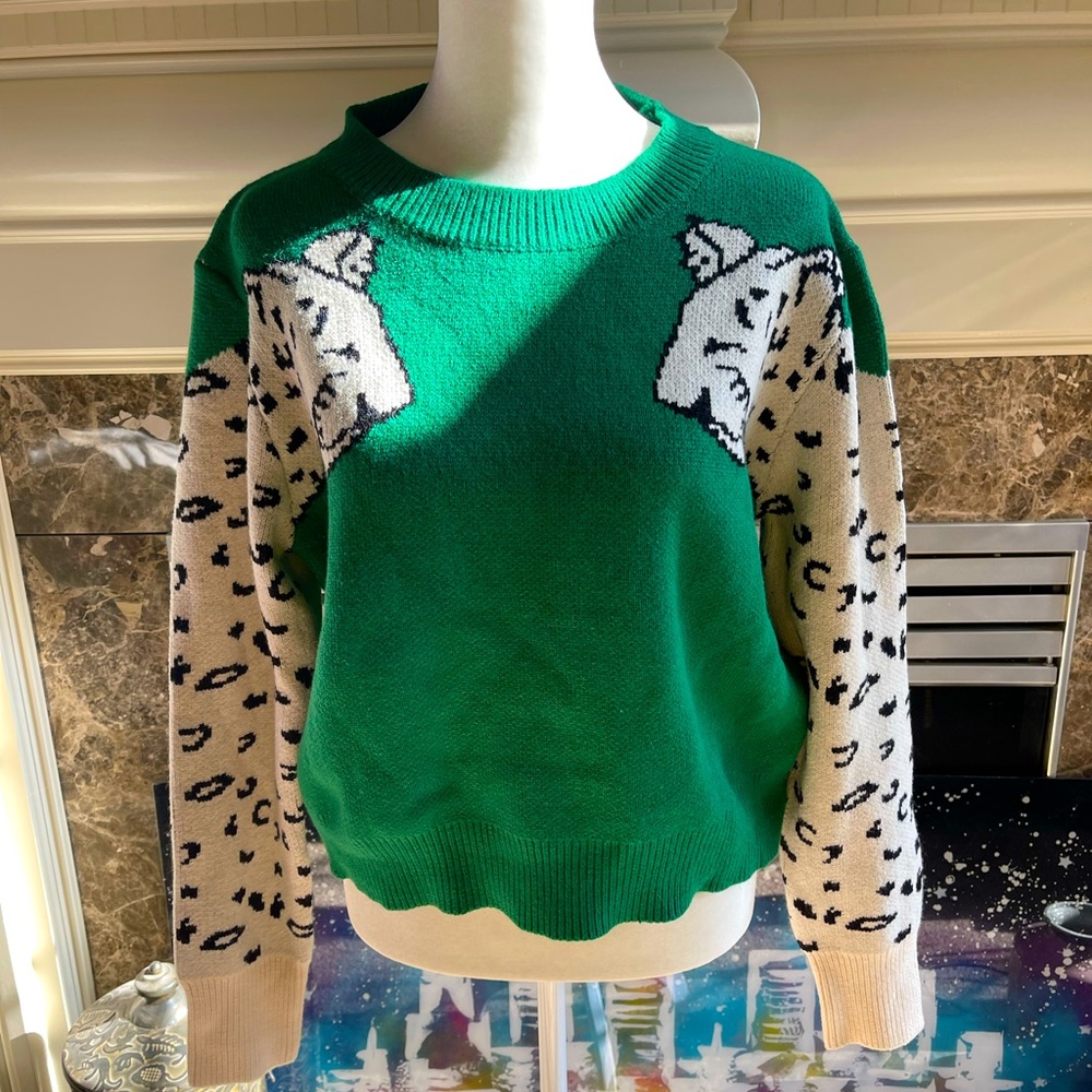 Fun snow leopard sweater
